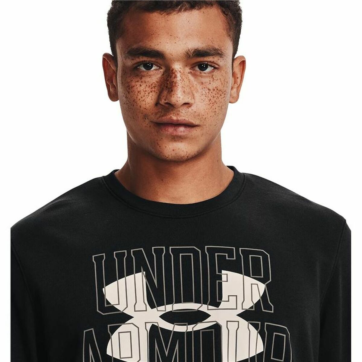 Футболка с длинным рукавом мужская Under Armour Logo Crew Чёрный-4