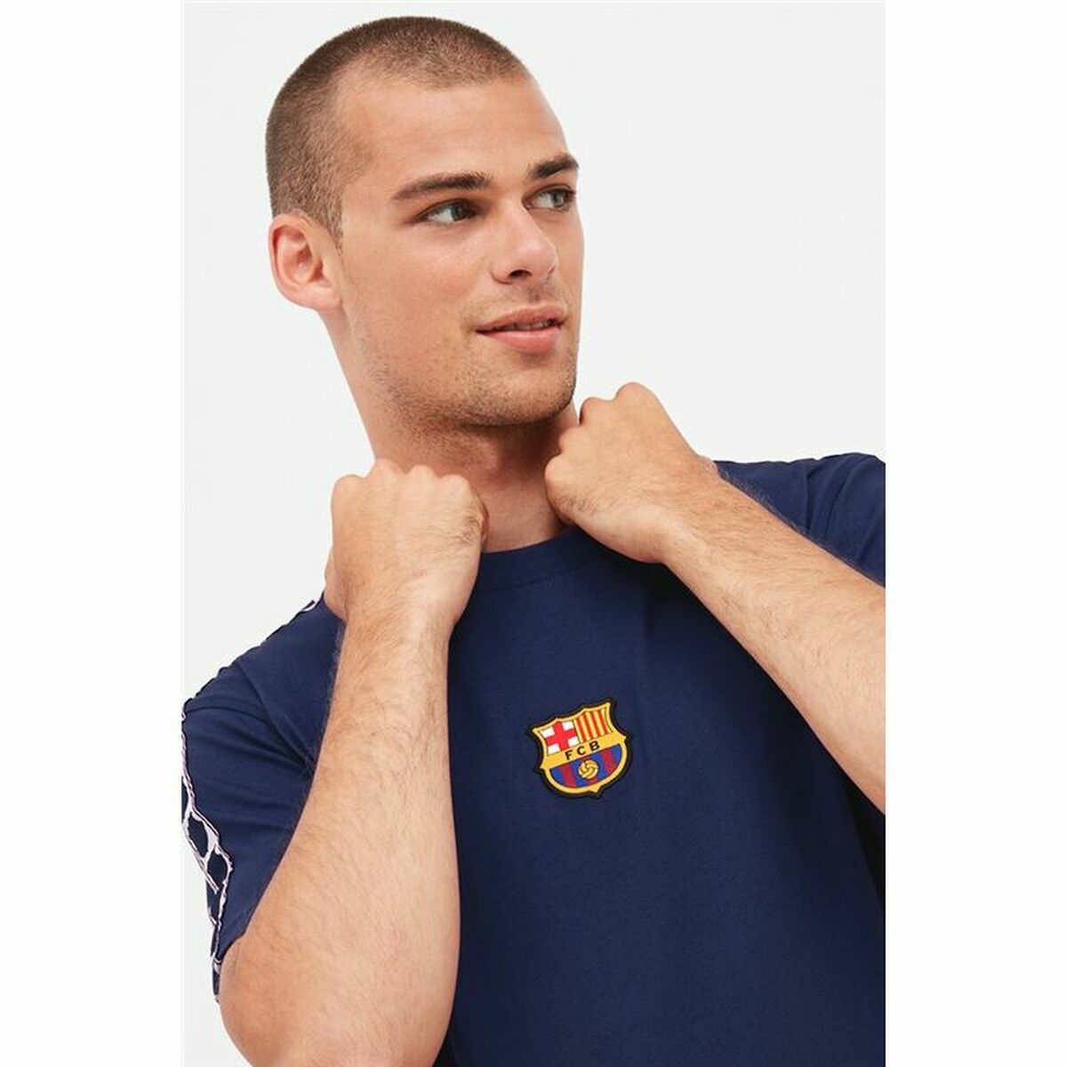 Спортивная футболка с коротким рукавом, мужская F.C. Barcelona Тёмно Синий-6