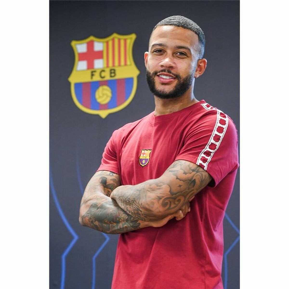 Спортивная футболка с коротким рукавом, мужская F.C. Barcelona Коричневый-5