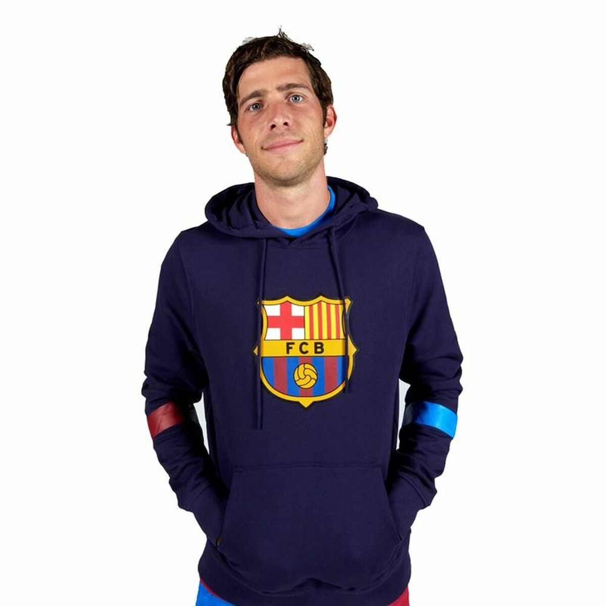 Толстовка с капюшоном мужская F.C. Barcelona Тёмно Синий-2