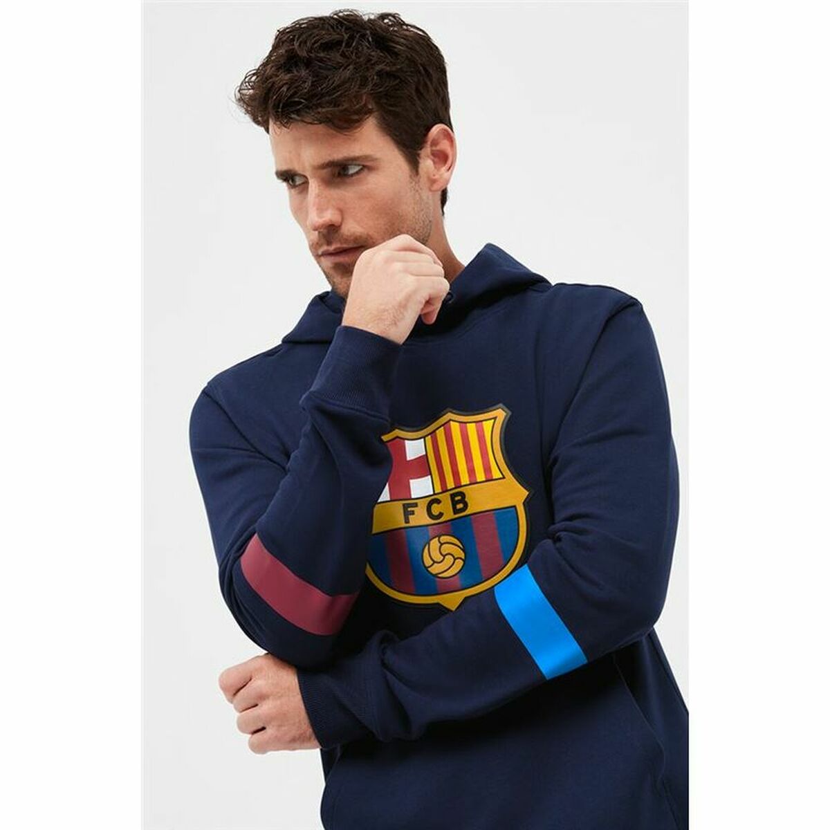 Толстовка с капюшоном мужская F.C. Barcelona Тёмно Синий-7