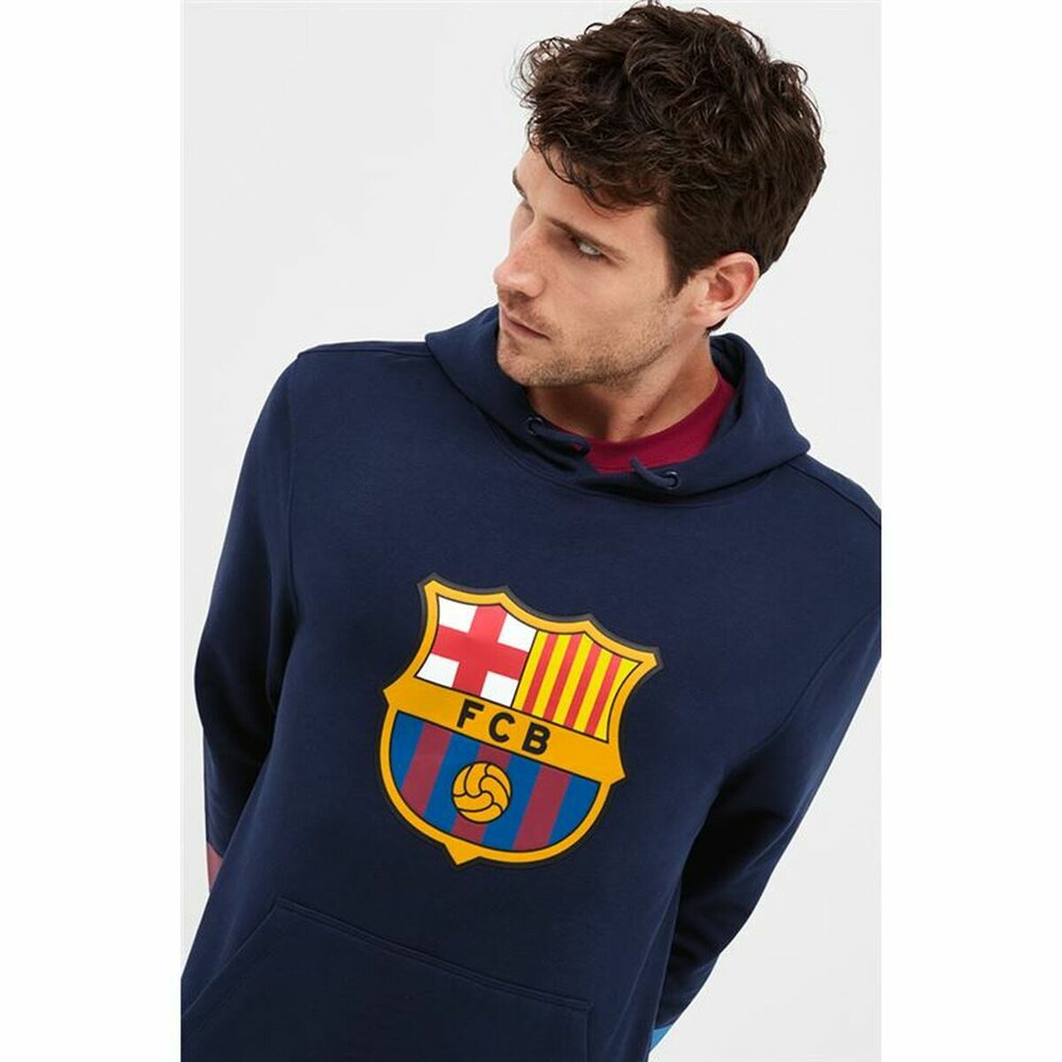 Толстовка с капюшоном мужская F.C. Barcelona Тёмно Синий-8