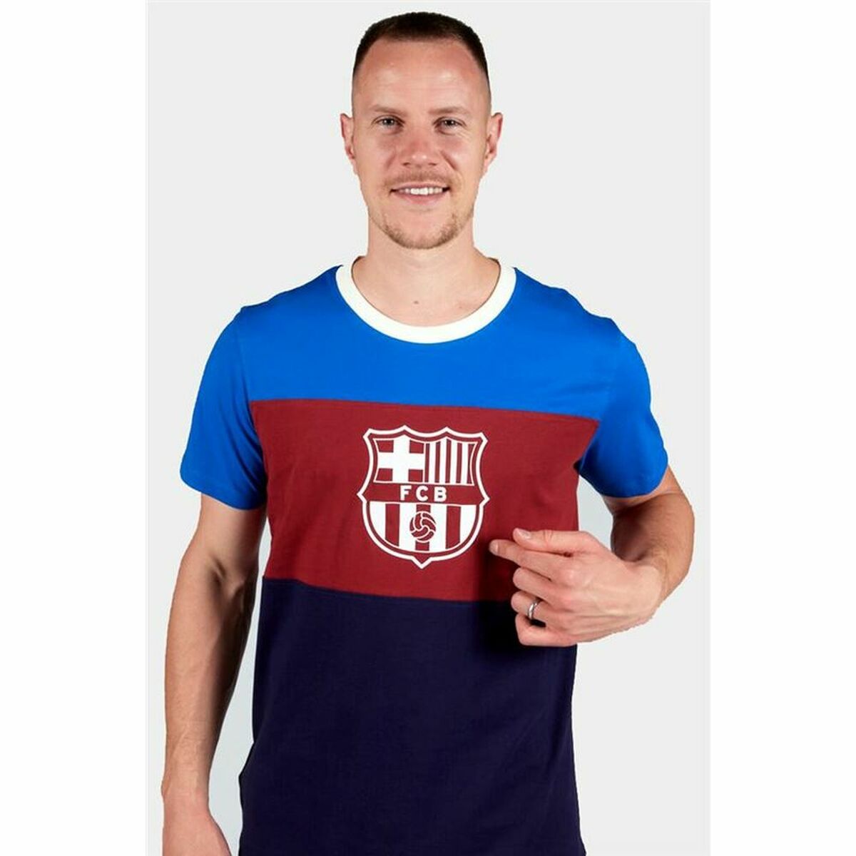 Спортивная футболка с коротким рукавом, мужская F.C. Barcelona Синий-5