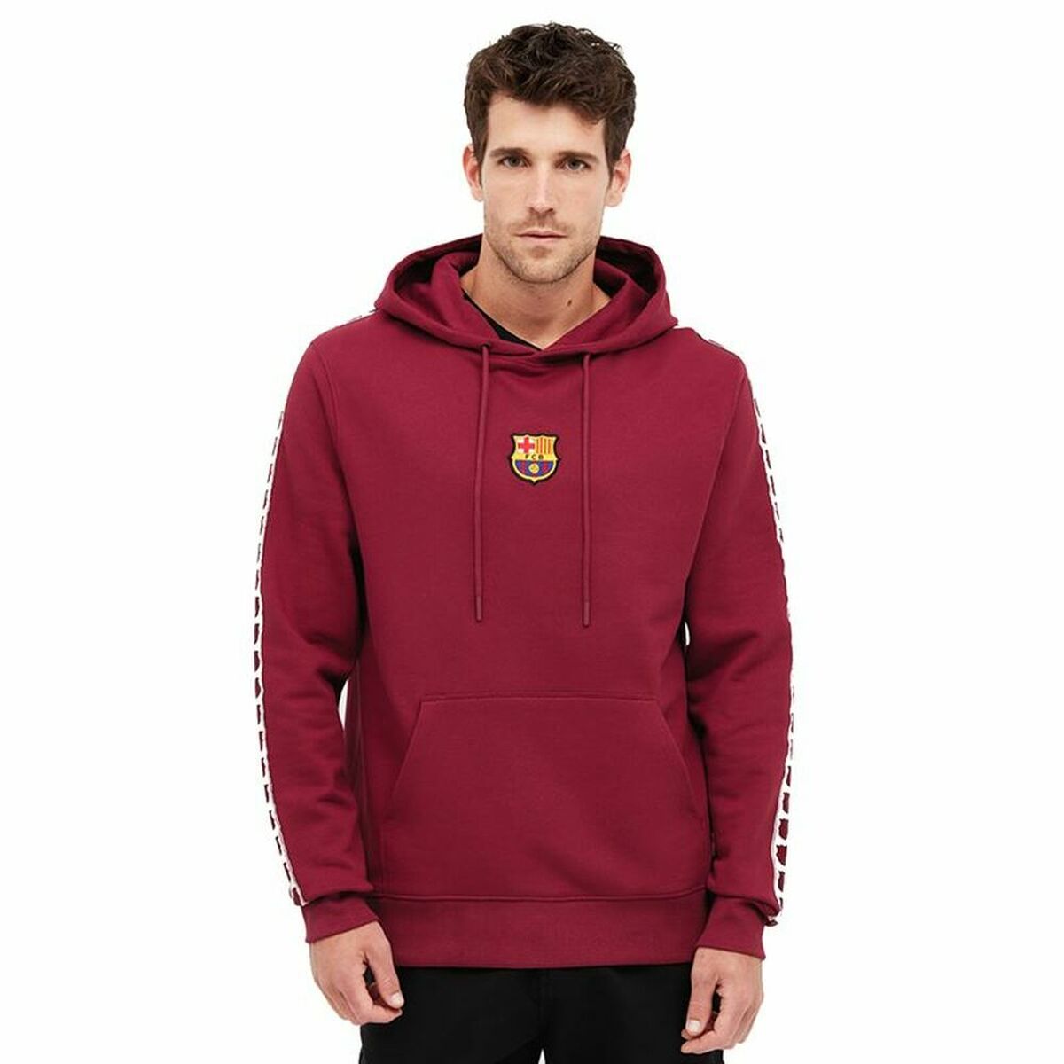 Толстовка с капюшоном мужская F.C. Barcelona Тёмно Бордовый-4
