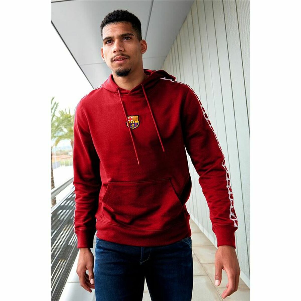 Толстовка с капюшоном мужская F.C. Barcelona Тёмно Бордовый-5