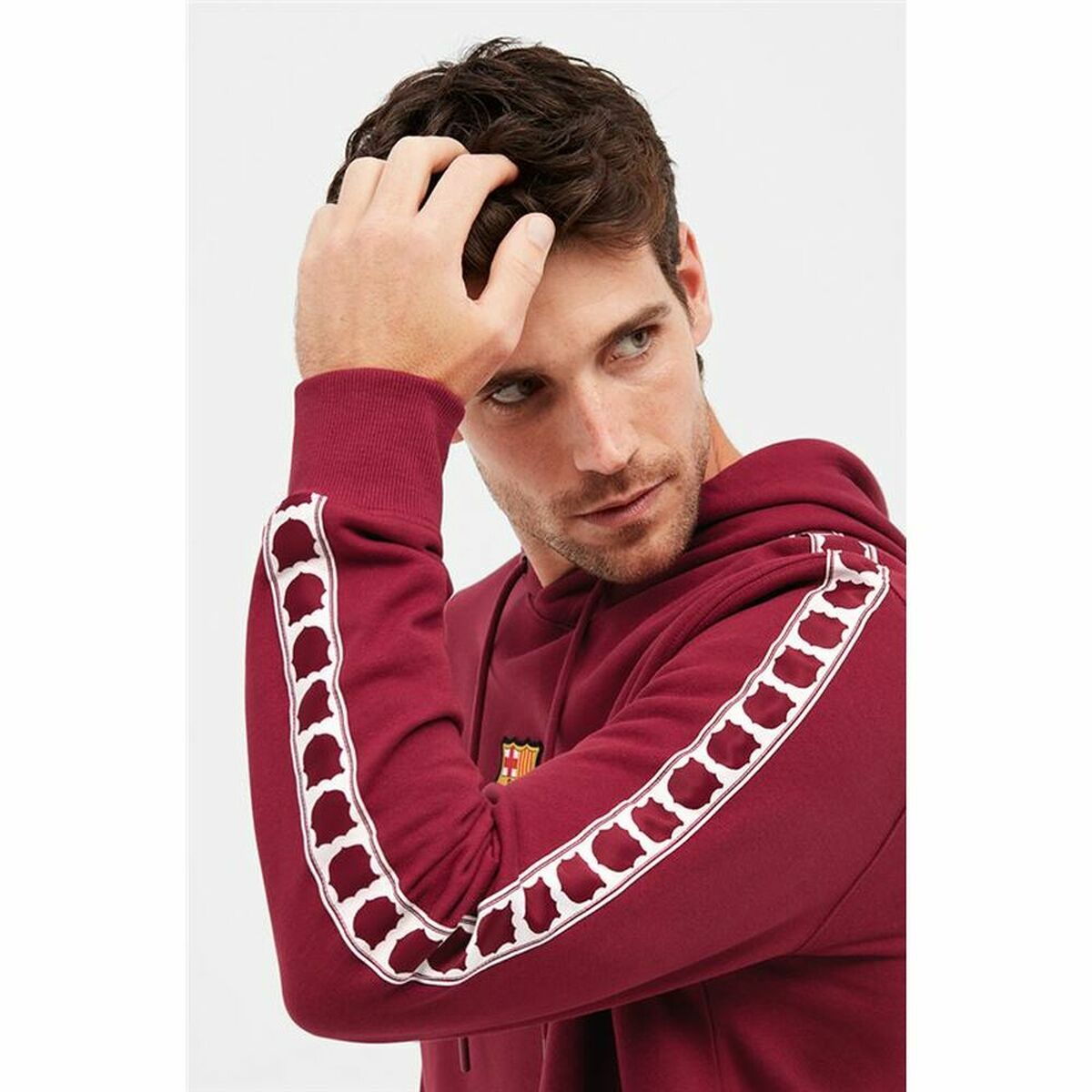 Толстовка с капюшоном мужская F.C. Barcelona Тёмно Бордовый-8