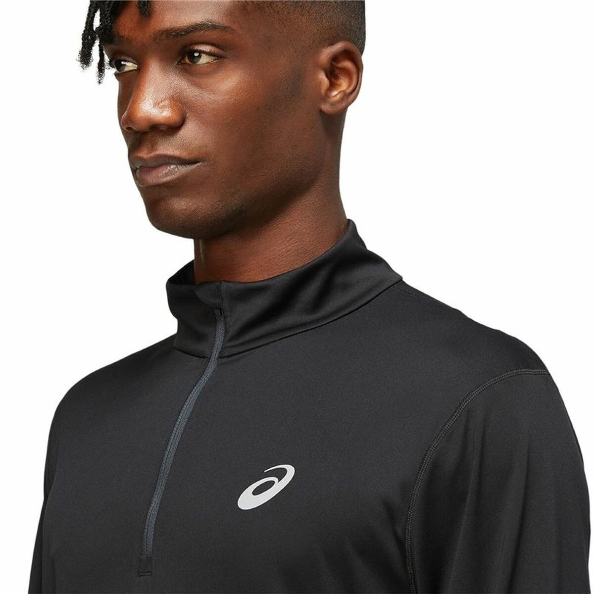 Men's Asics Core 1/2 Long Sleeve T-Shirt Black Zipped-5