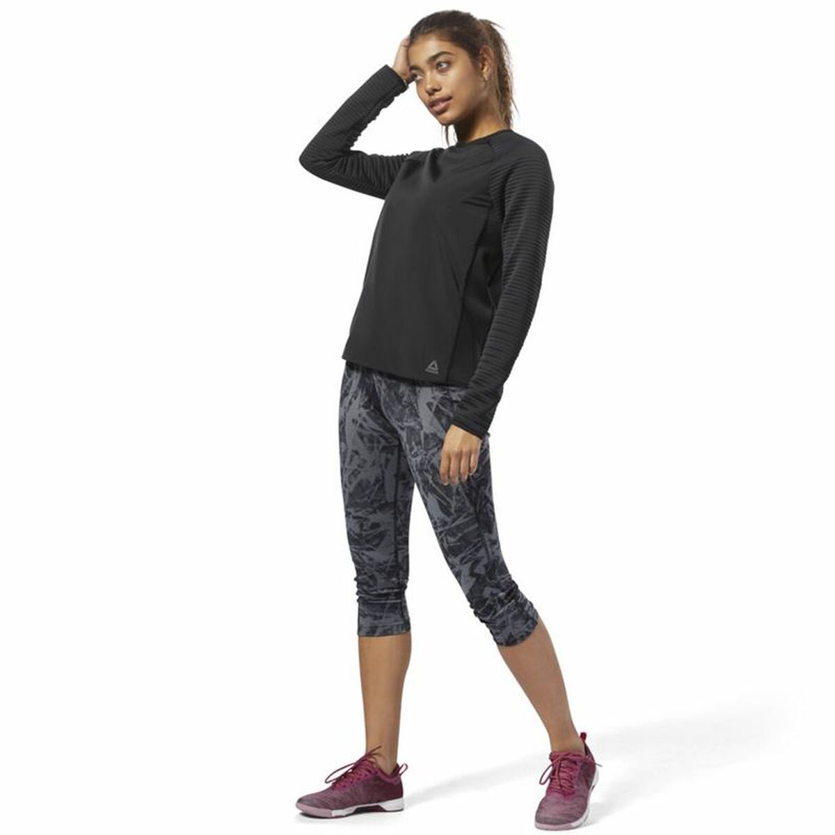 Women's Reebok Thermowarm Deltapeak Long Sleeve T-Shirt Black-6