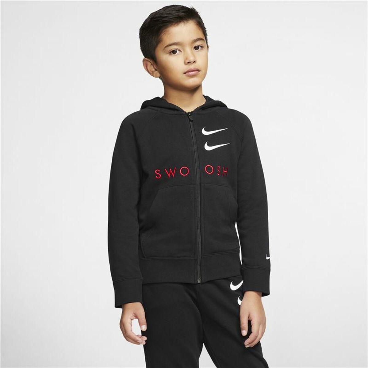 Nike Swoosh Children's Sports Jacket Black-5