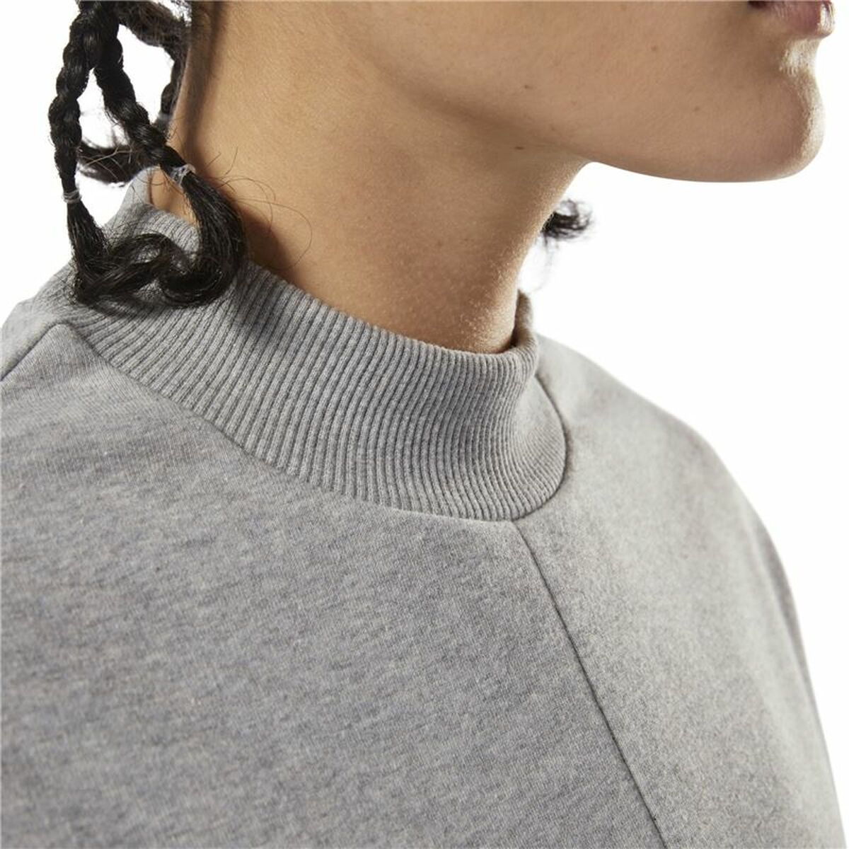 נשי ריבוק צוות טרי סווטשירט בהיר אפור-3