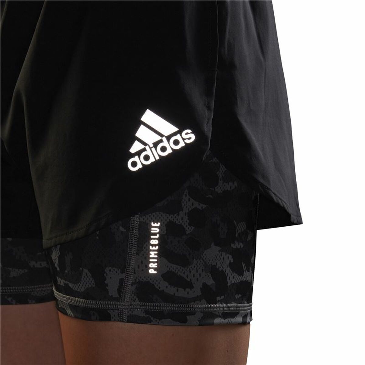 Adidas Fast 2 in 1 Women's Sports Shorts Black-2