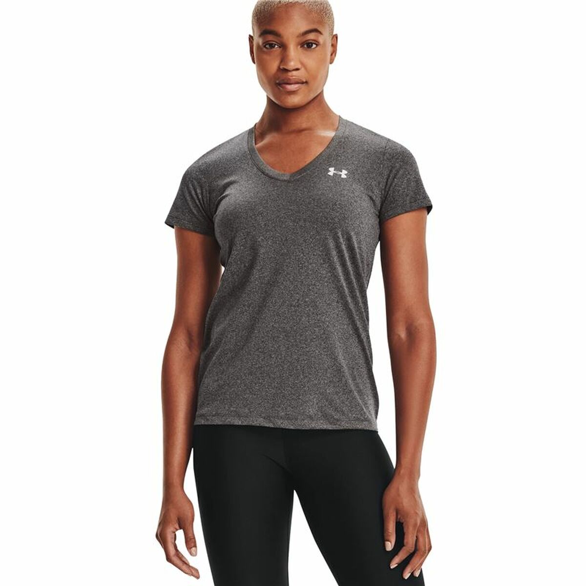 短袖女子Under Armour Tech SSV灰色-3