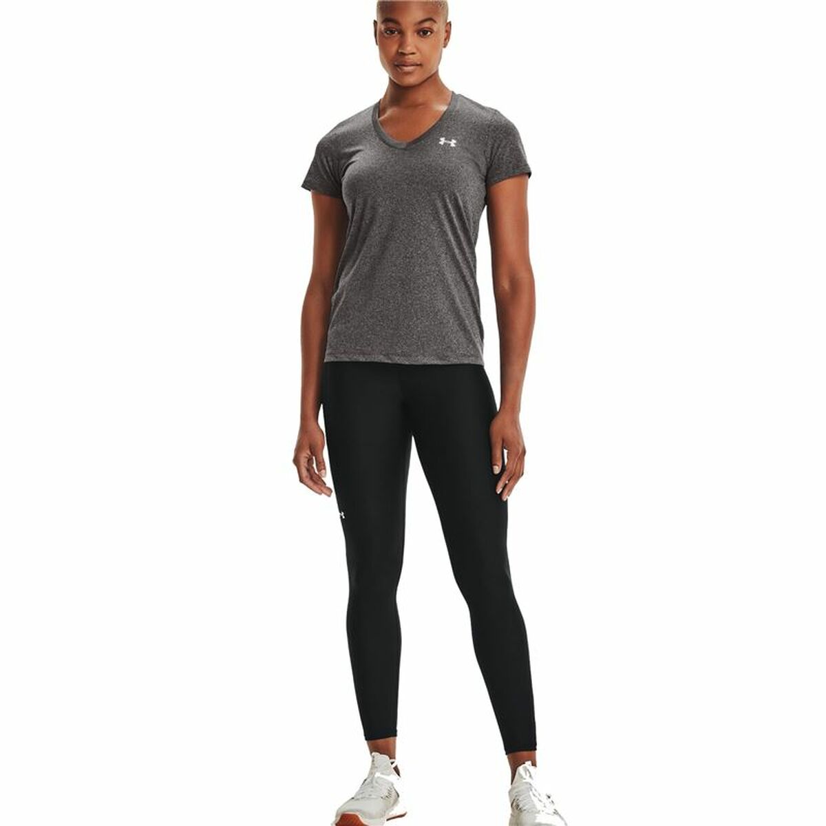 短袖女子Under Armour Tech SSV灰色-5