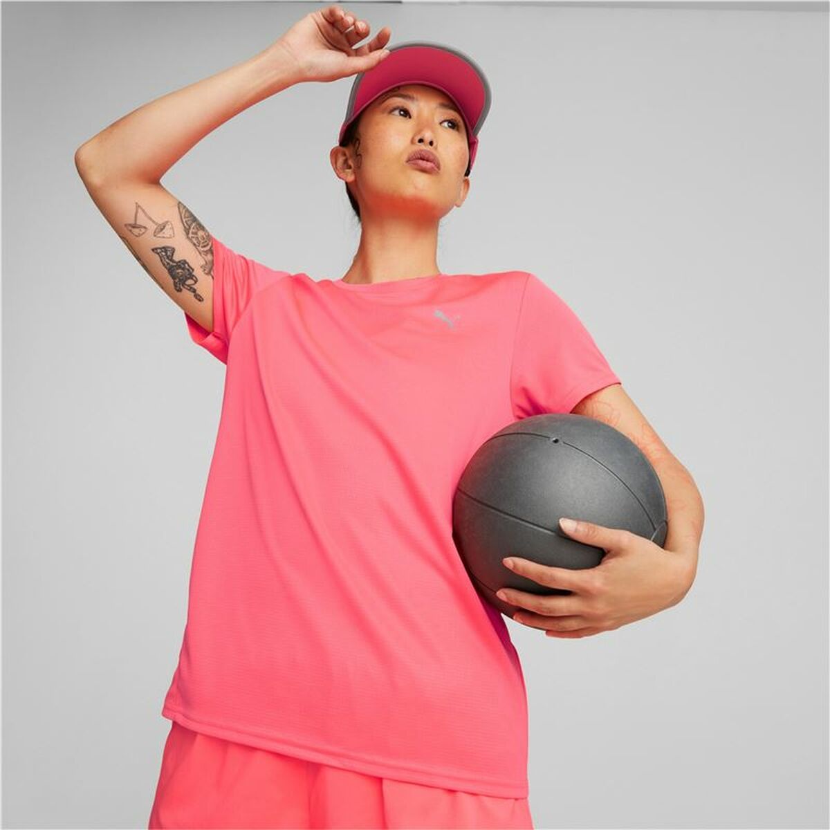短袖女子Puma Favourite粉红色T恤-3
