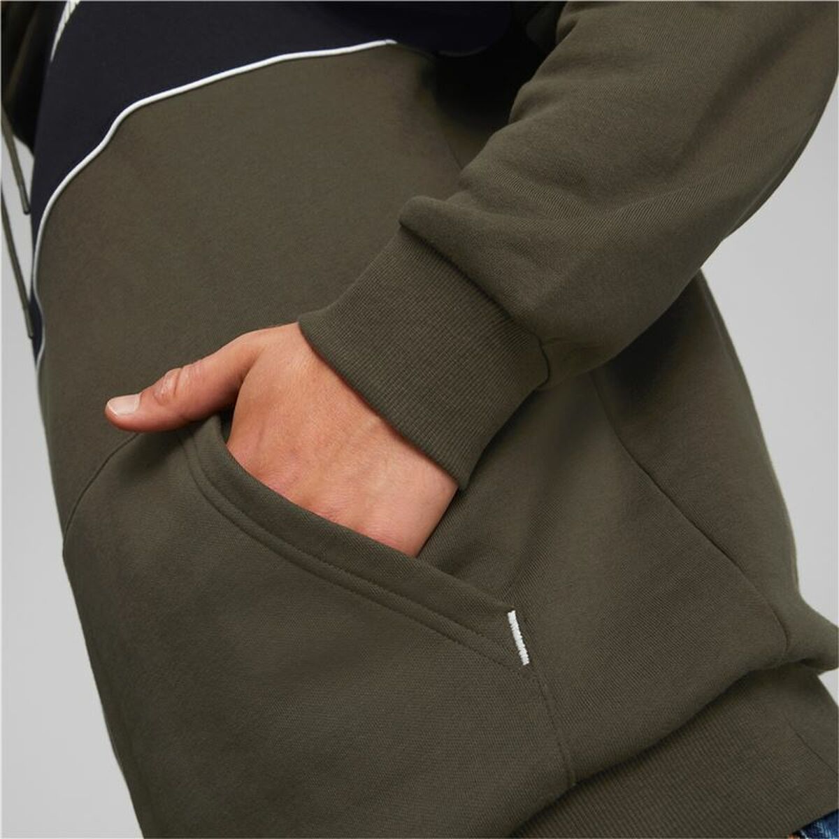 Erkek Hoodie Puma Güç Colorblock Yeşil Siyah-3