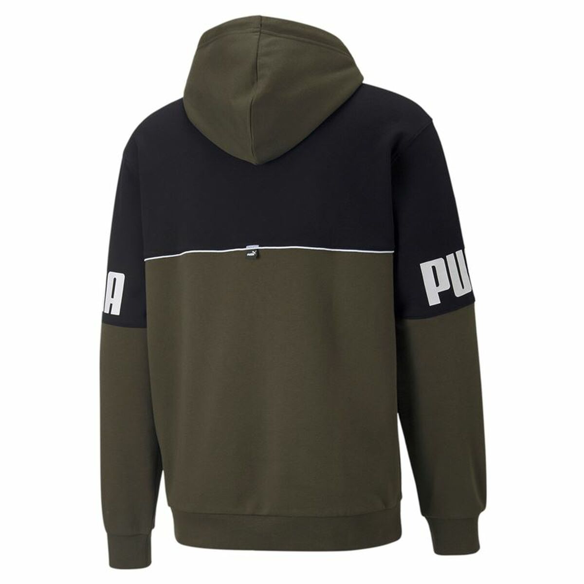 Erkek Hoodie Puma Güç Colorblock Yeşil Siyah-6