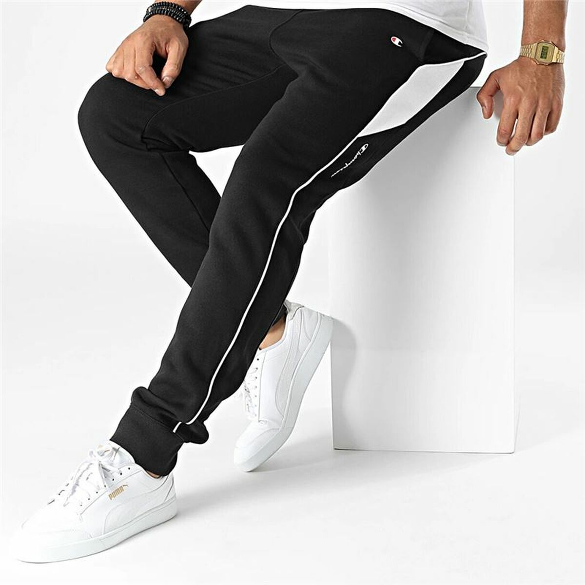 Champion Black Men's Long Sweatpants-2