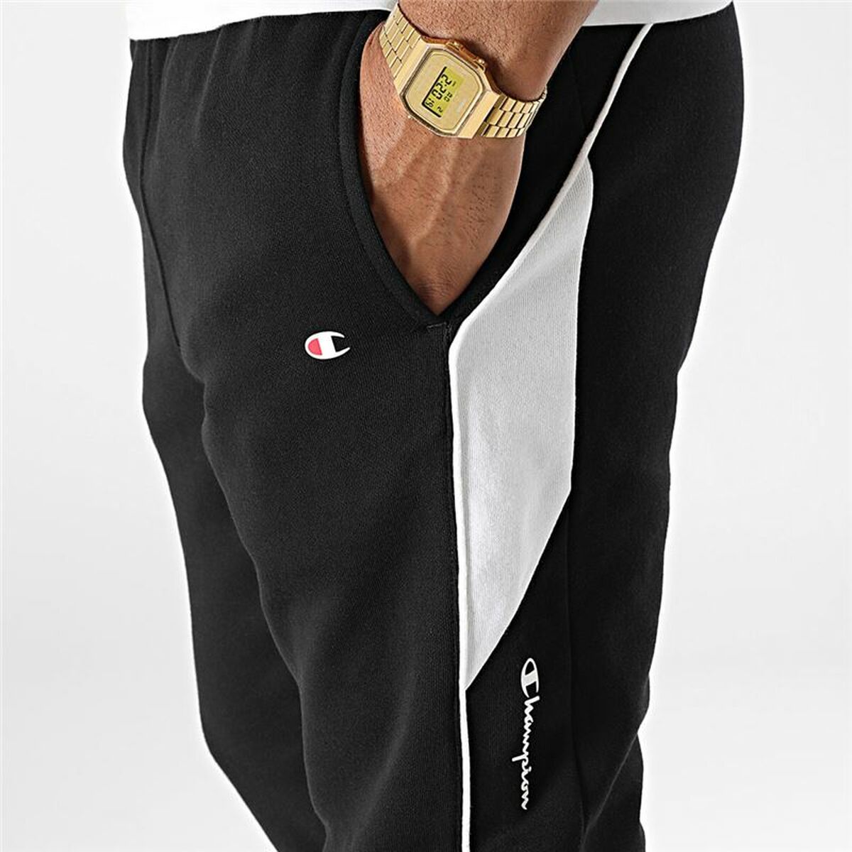 Champion Black Men's Long Sweatpants-3