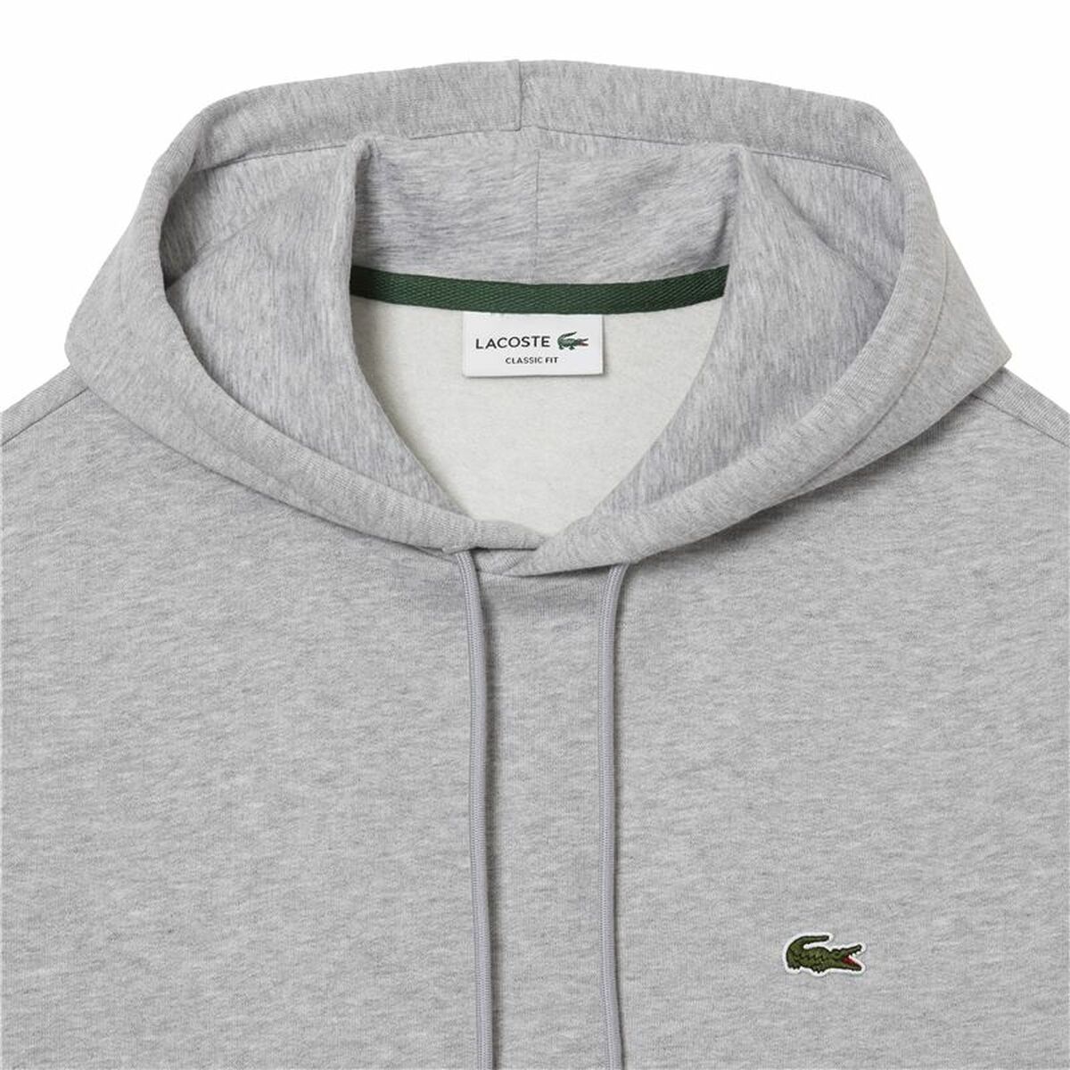 Erkek Kapüşonlu Sweatshirt Lacoste Çevre Dostu Açık Gri-2