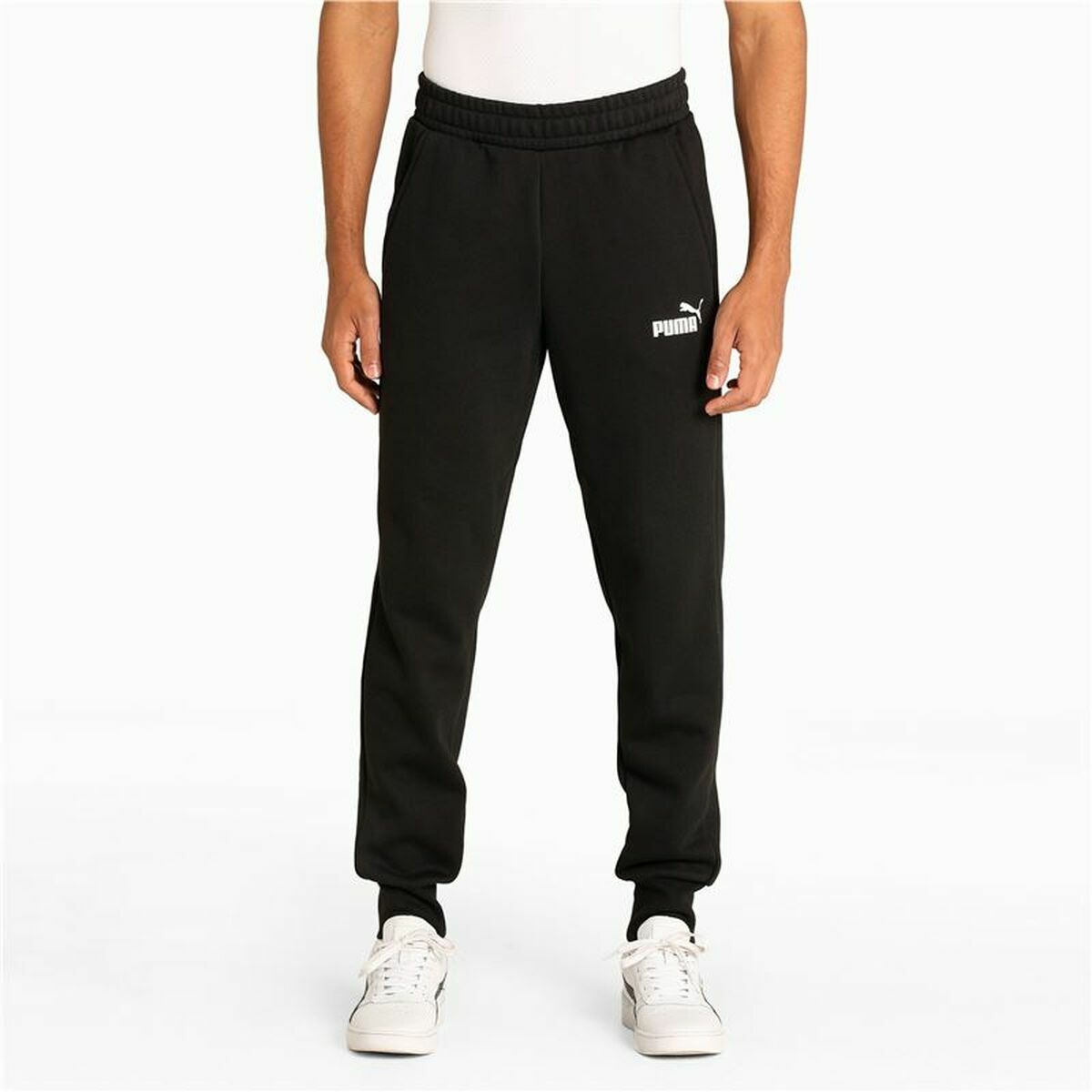Puma Essentials Logo Black Men's Long Sweatpants-4