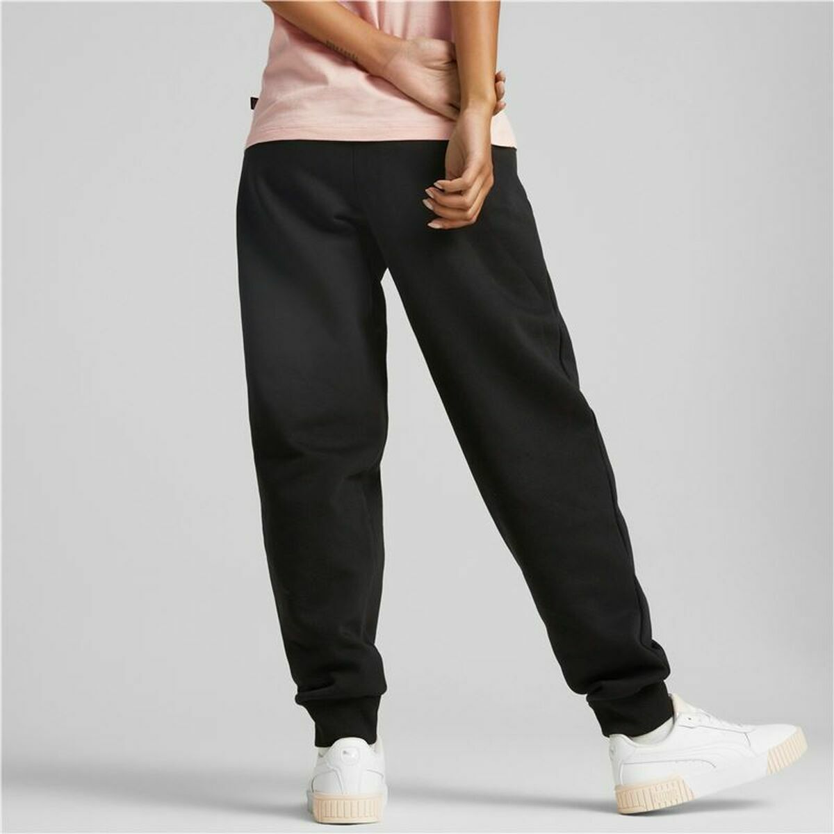 Adult Sweatpants Puma ESS + Embroidery High-Waist Woman Black-3