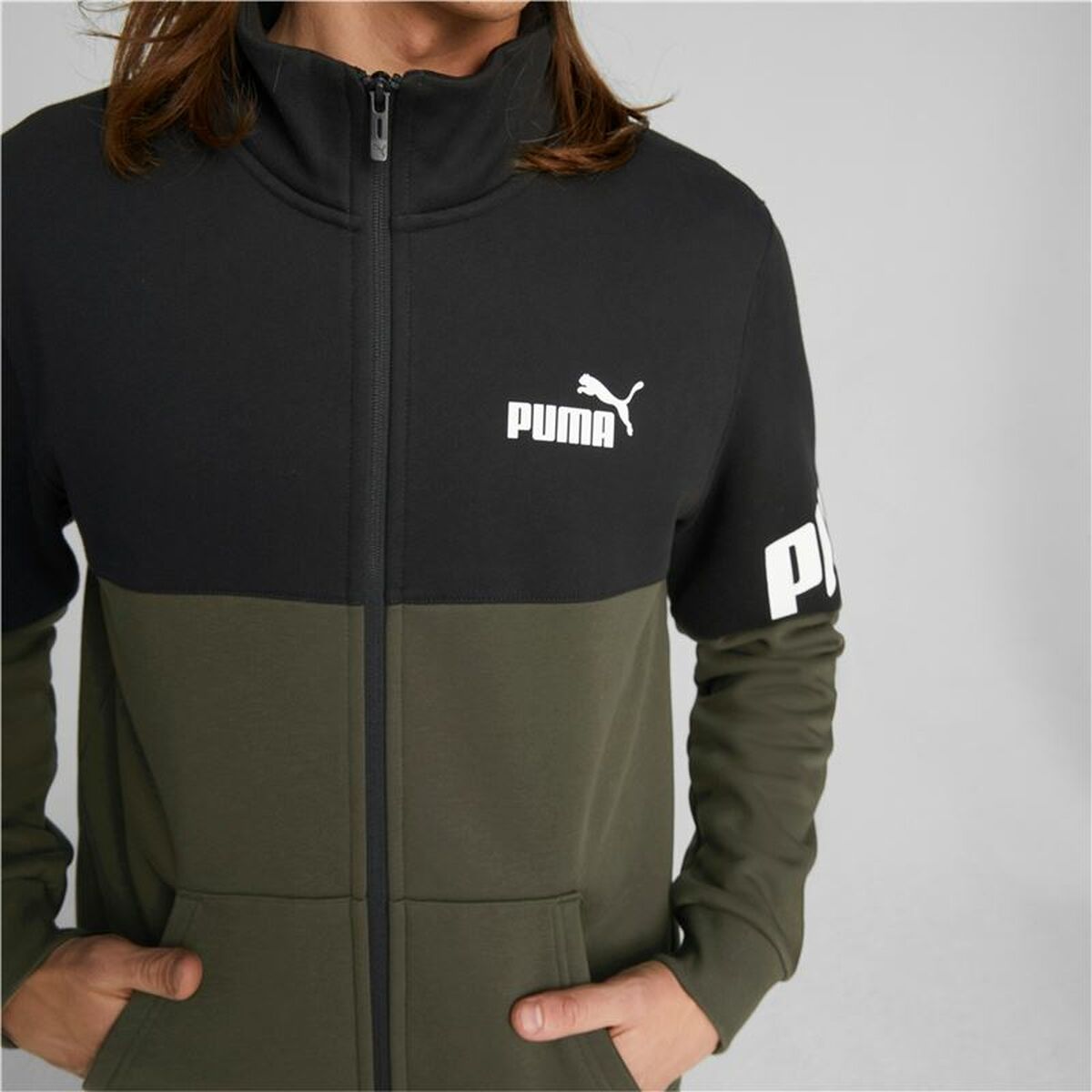 Спортивный костюм для взрослых Puma Power Colorblock Оливковое масло Мужской-4