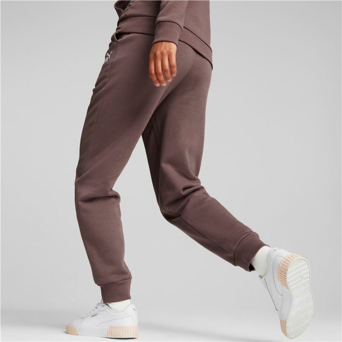 Adult Sweatpants Puma Ess + Embroidery High-Waist Brown Woman-4