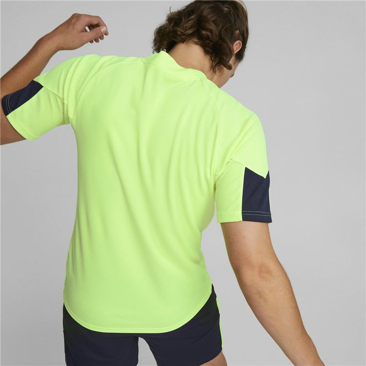Men's Puma Individual Final Lime Green Men's Short Sleeve T-Shirt-5