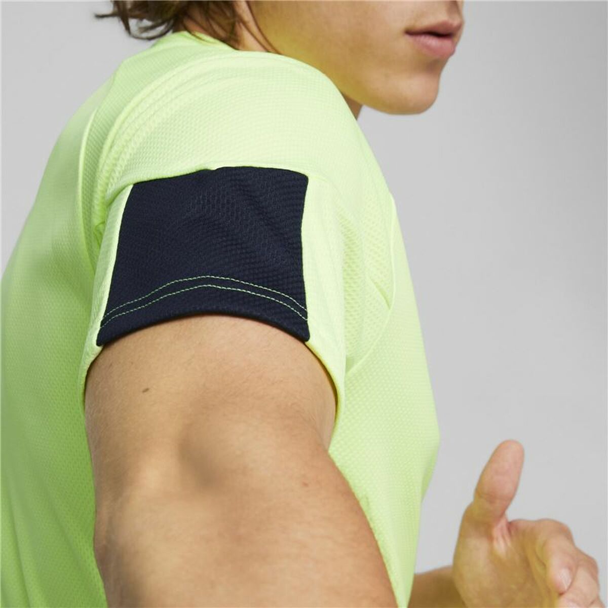 Men's Puma Individual Final Lime Green Men's Short Sleeve T-Shirt-6