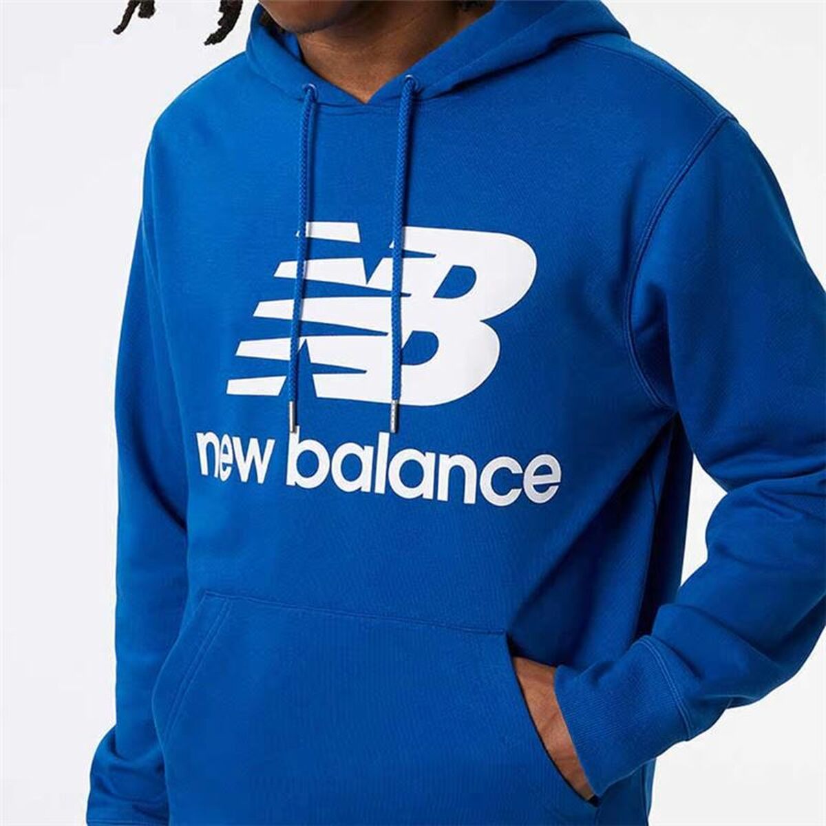 Толстовка с капюшоном мужская New Balance Синий-4