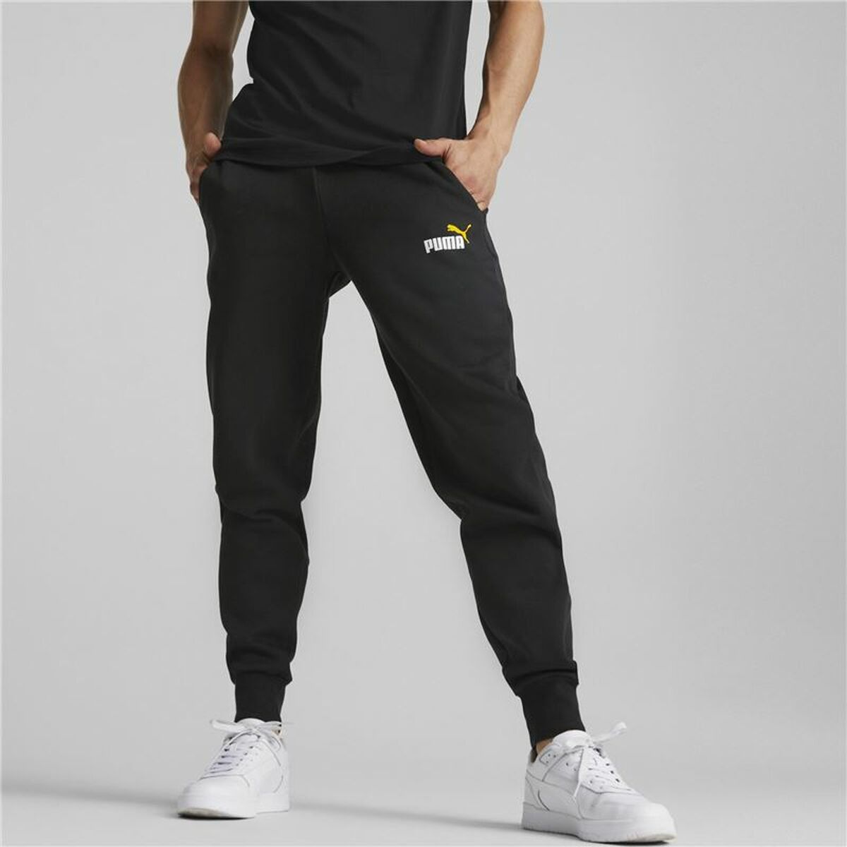 Puma ESS + 2 Col Logo Black Men's Long Sweatpants-3