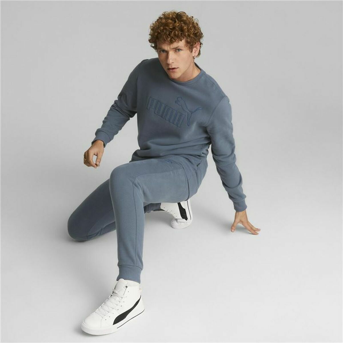 Puma Elevated Light Blue Men's Long Sweatpants-4