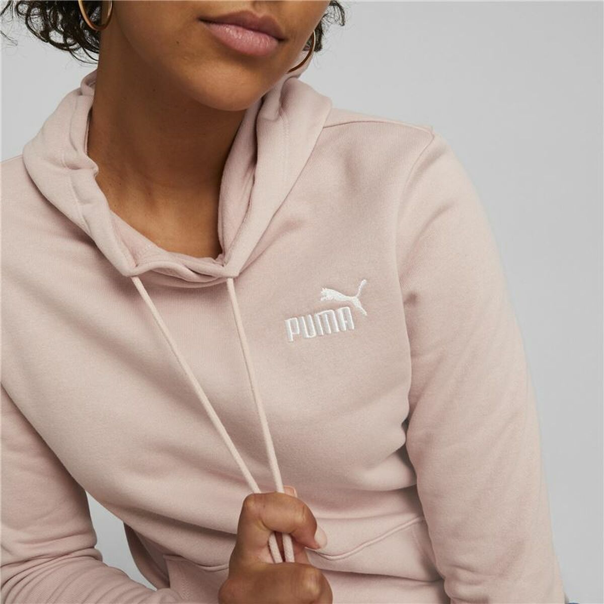 Kadın Hoodie Puma Açık Pembe-4