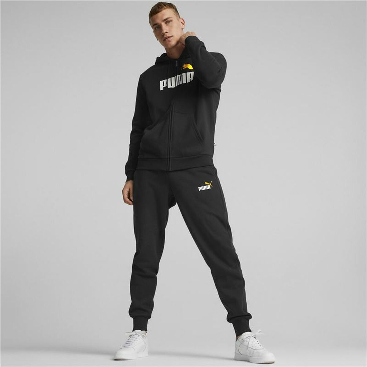 Толстовка с капюшоном мужская Puma Essentials Two Tone Чёрный-2
