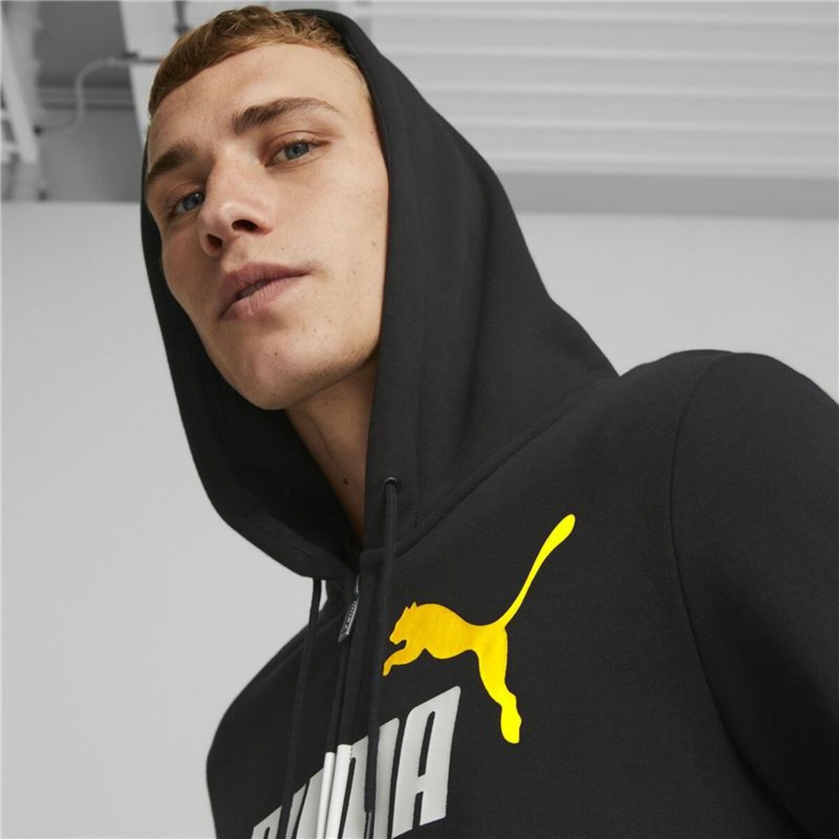 Толстовка с капюшоном мужская Puma Essentials Two Tone Чёрный-4