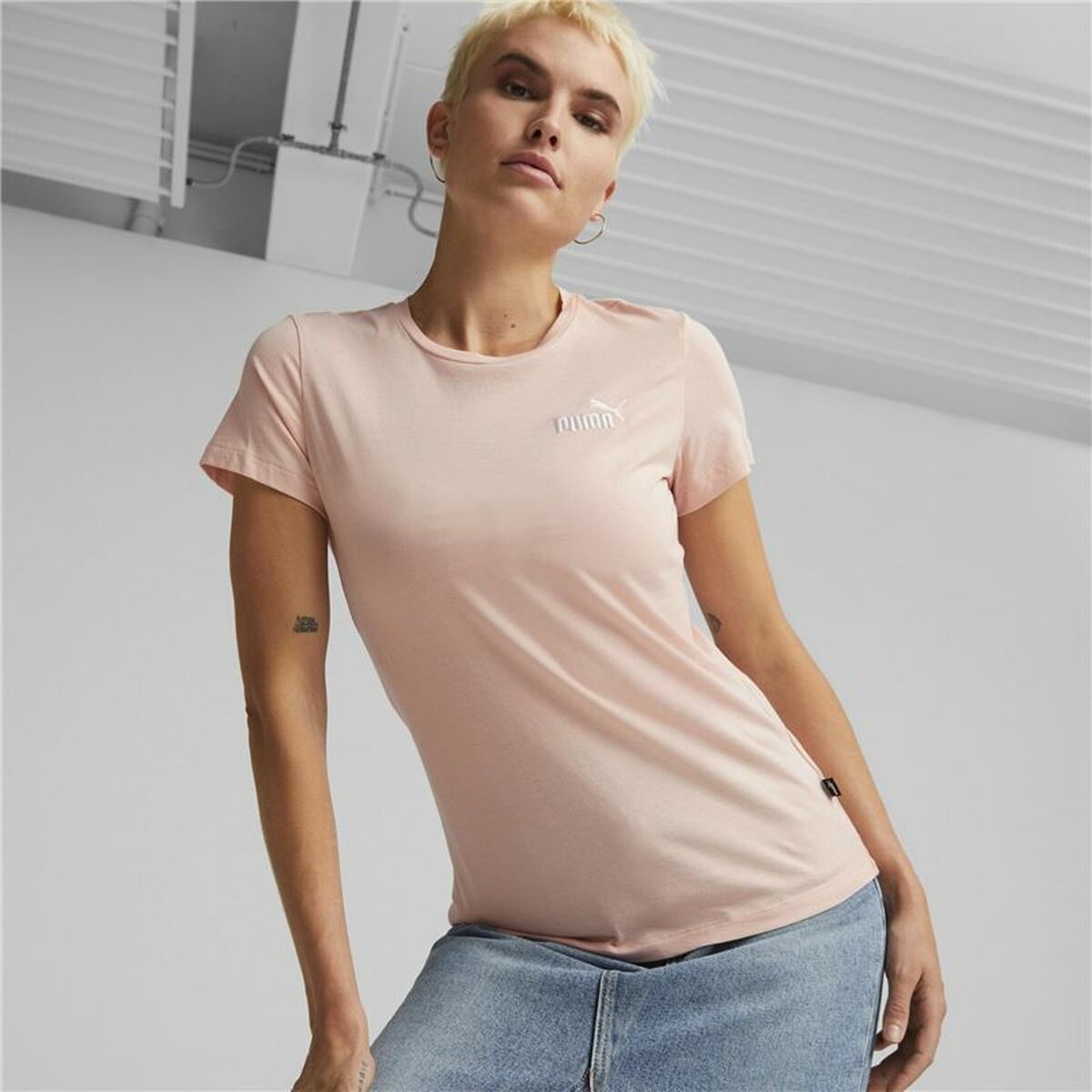 レディース半袖Tシャツプーマライトピンク-4