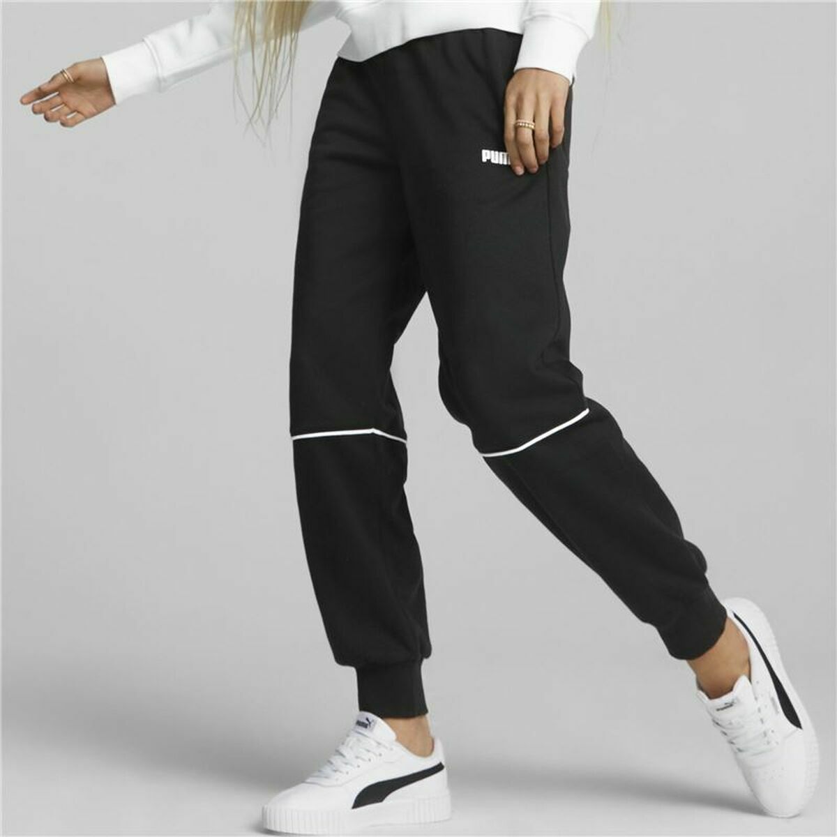 成人运动裤Puma Colorblock Black Woman-2