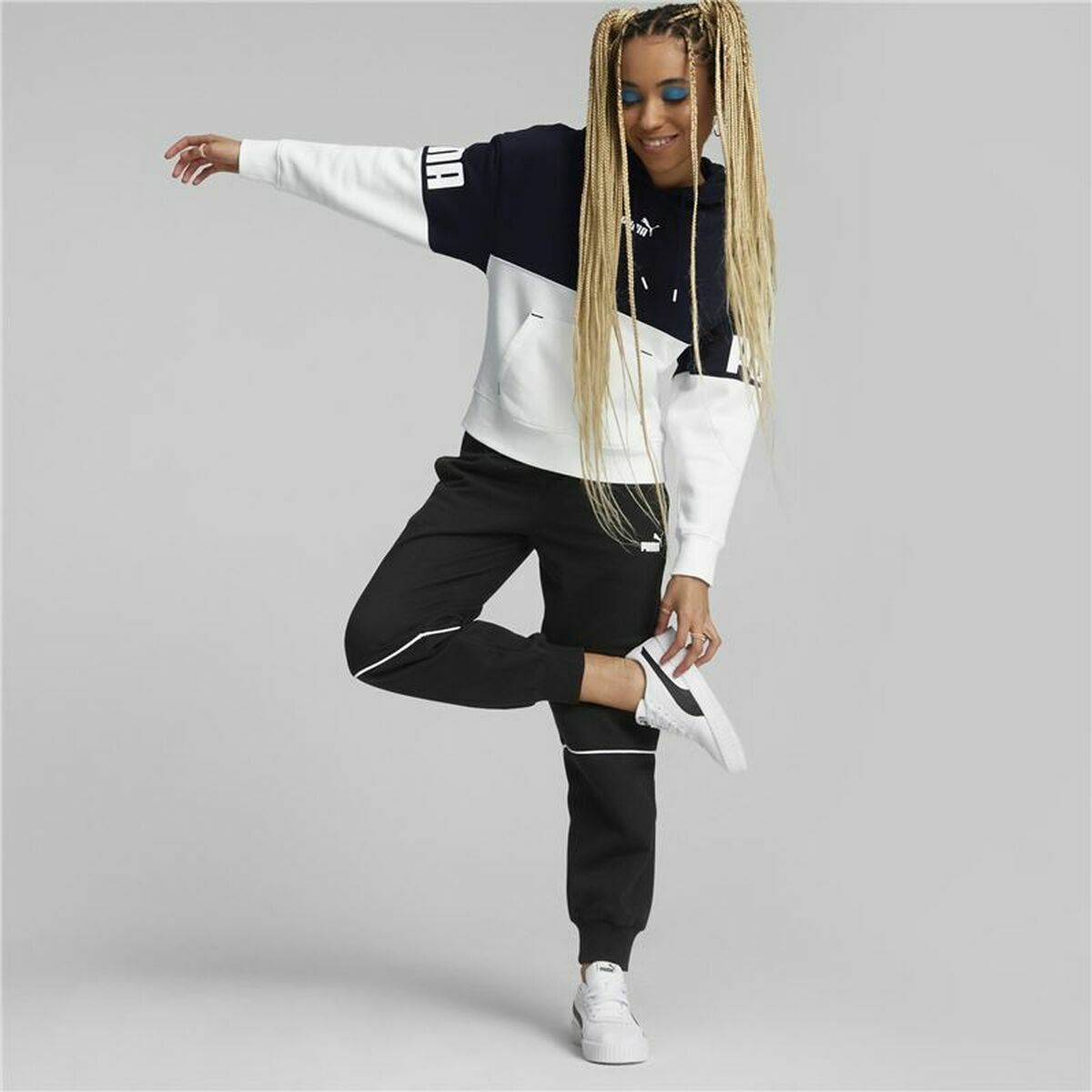 成人运动裤Puma Colorblock Black Woman-5