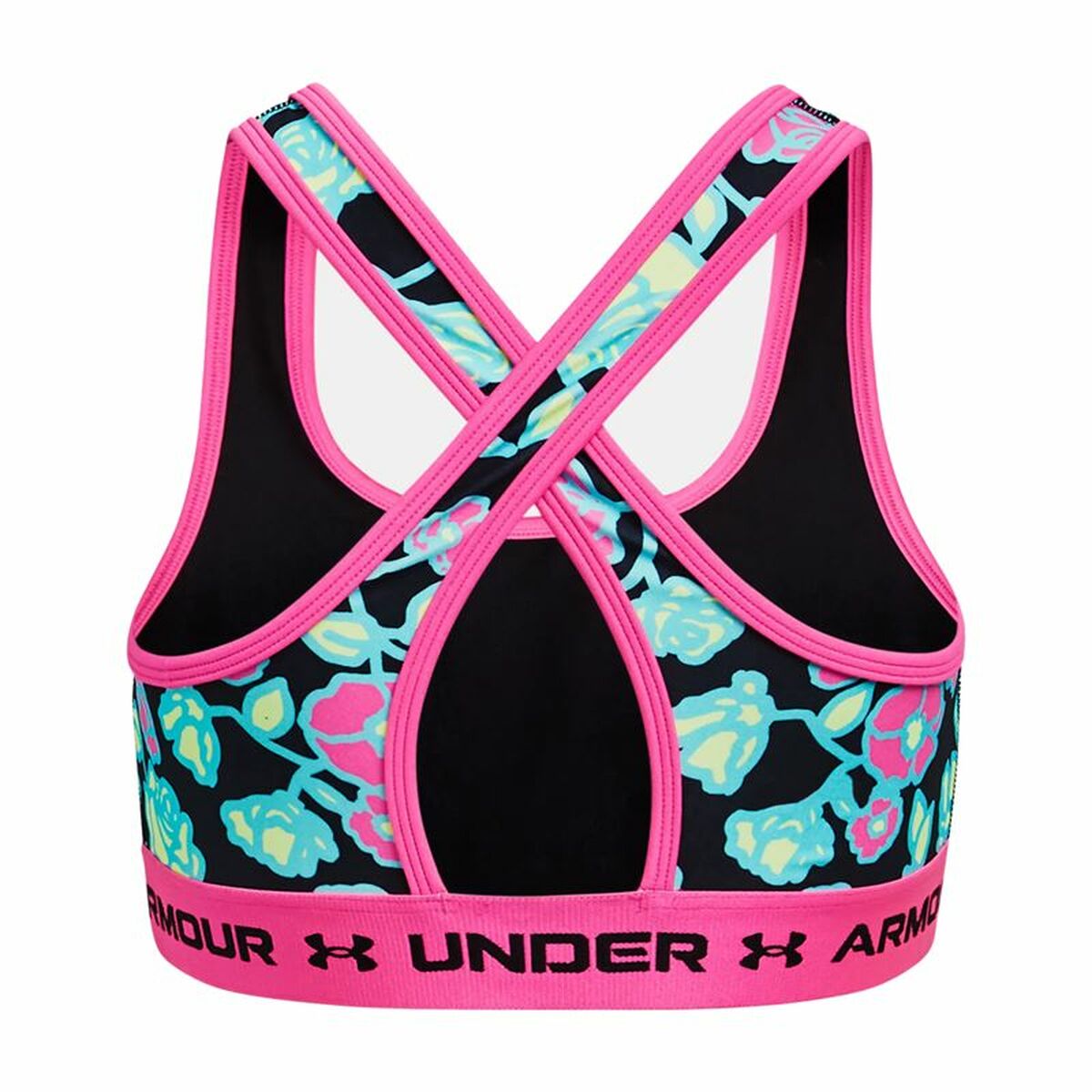 Under Armour Crossback Mid Black运动胸罩-2