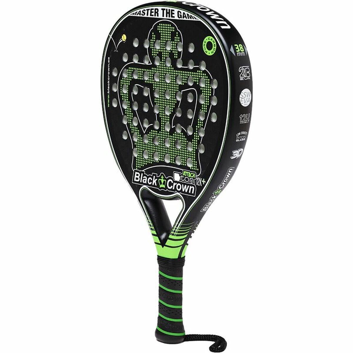 Ракетка для паделя Black Crown Piton Attack 12K Чёрный-2
