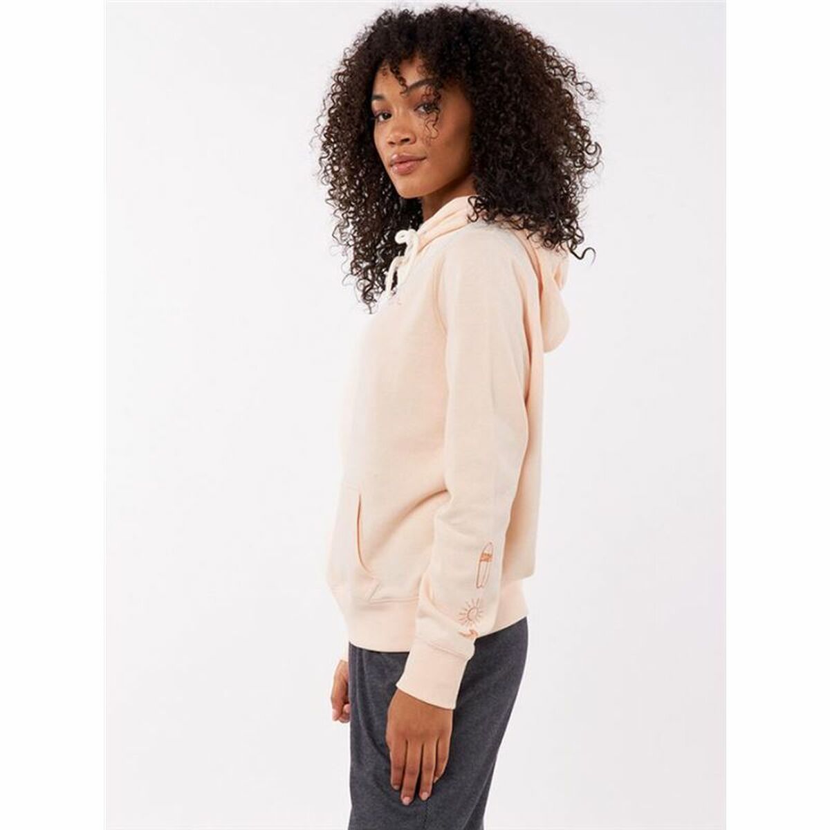 Hoodie Kadın Rip Curl Re Giriş Açık Pembe-2