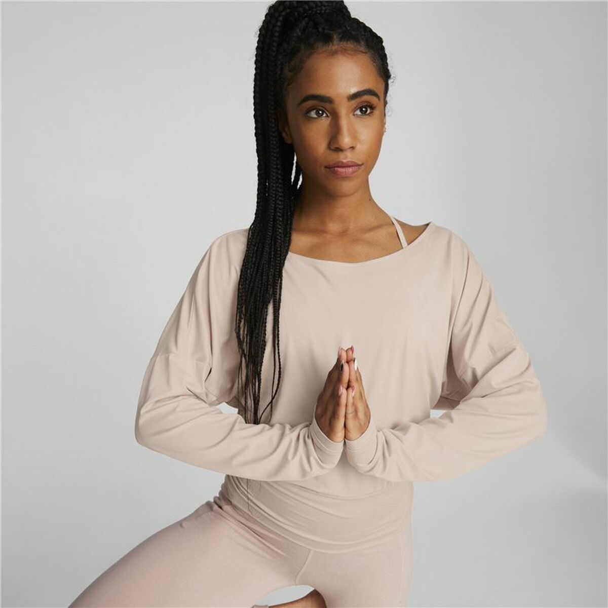 Women's Hooded Sweatshirt Puma Studio Yogini Lite Salmon-5