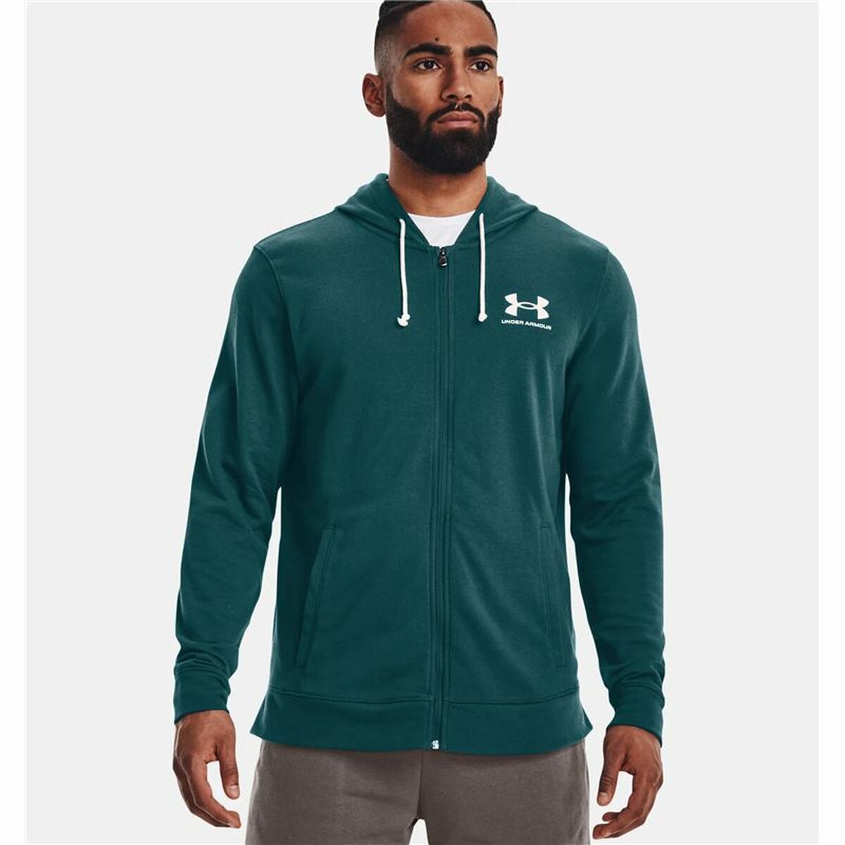 Under Armour Rival Terry Men's Sports Jacket Green-4