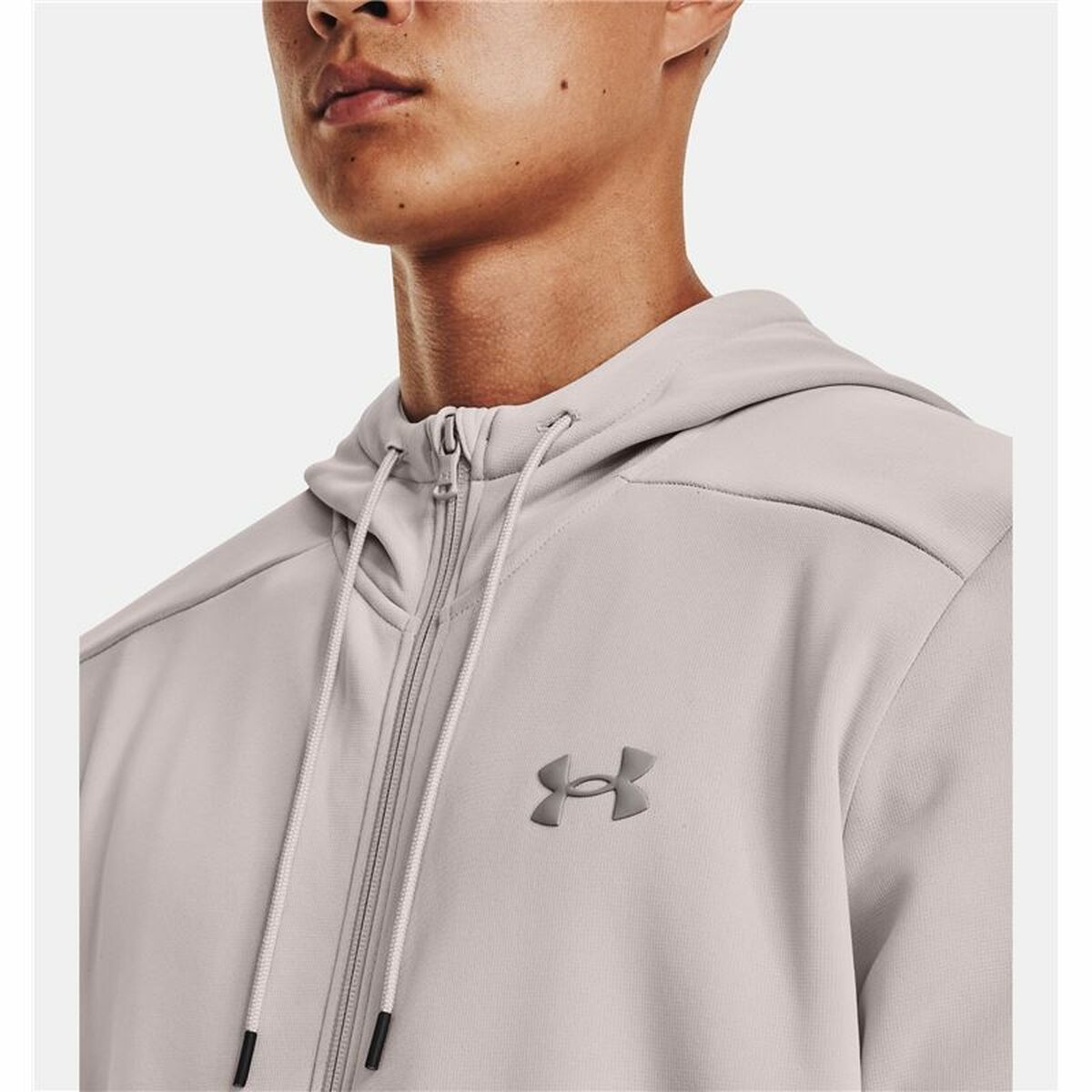 Under Armour Rival Men's Sports Jacket Light Grey Hooded-5