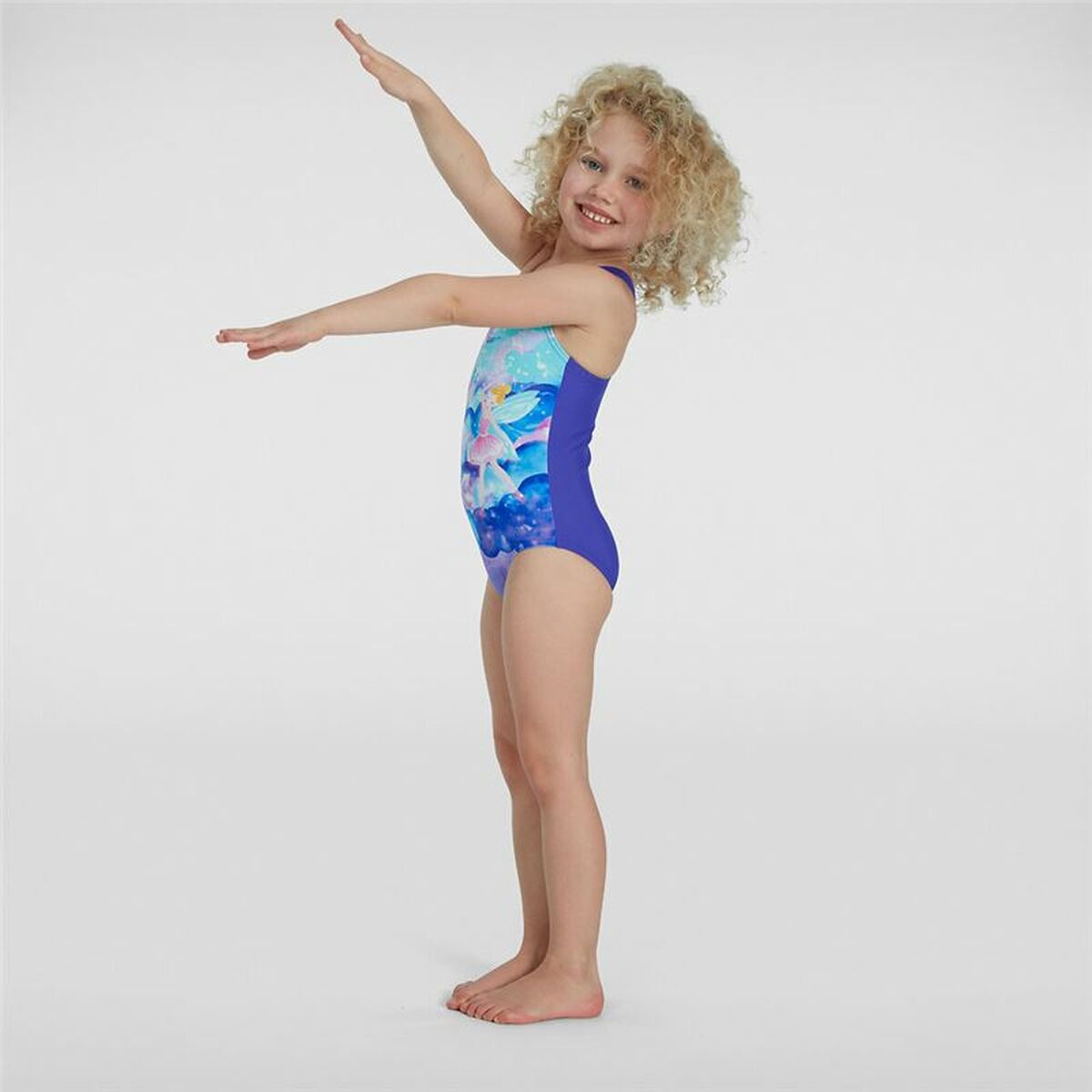 Купальник для девочек Speedo Digital Placement Синий-6