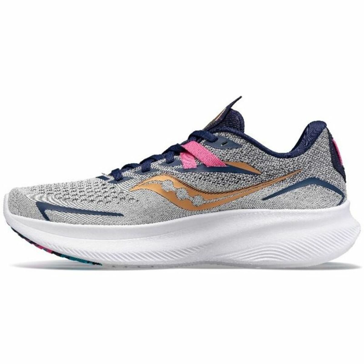 Running sneakers for adults Saucony Ride 15 Light Gray Woman-2