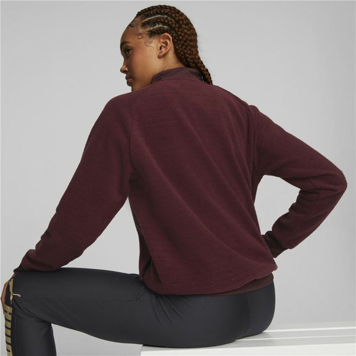 Puma Fit Sherpa Women's Sports Jacket Dark Red-2