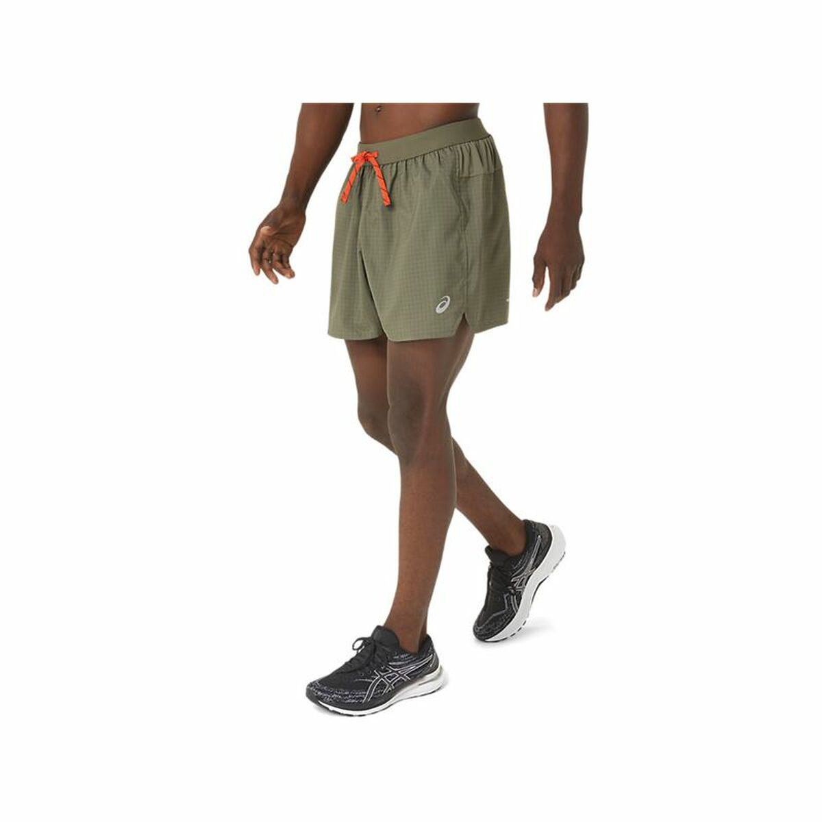 Asics Fujitrail Logo Sports Men's Shorts Olive Oil-4