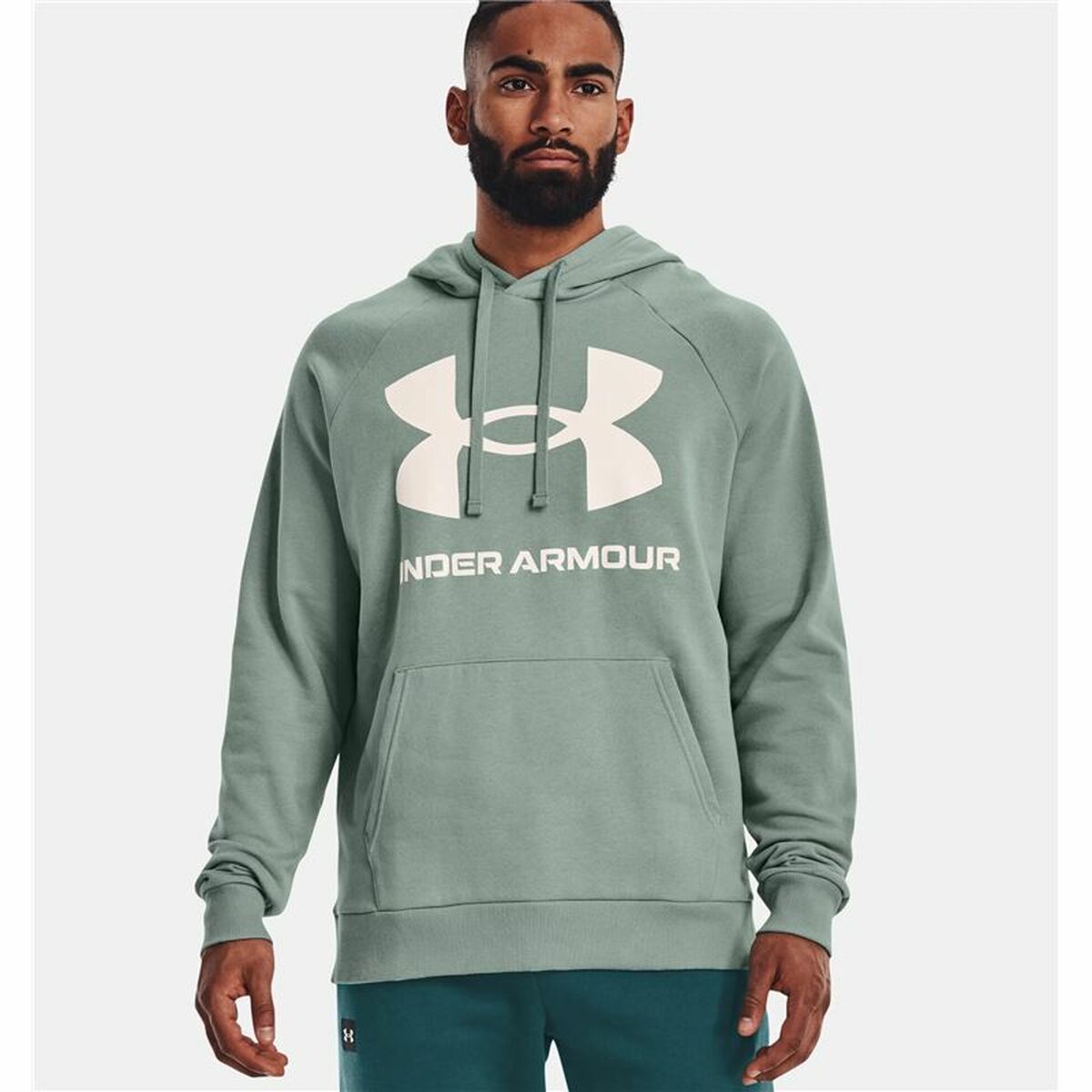 Men's Hoodie Under Armour Rival Big Logo Green-5