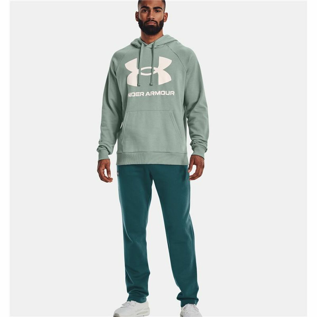 Men's Hoodie Under Armour Rival Big Logo Green-3